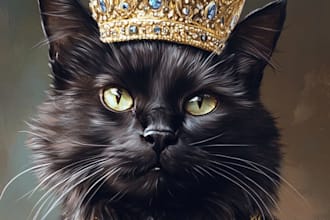 do a custom pet portrait, dog portrait, cat portrait
