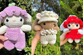create handmade soft custom plush toy stuffed animals crochet kawaii plushie