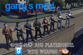 create a gmod map with armed playermodel and npcs