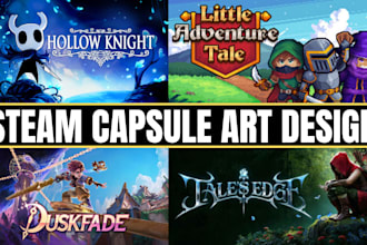 design steam capsule art game banner, capsule art steam capsule design for you