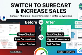 build wordpress ecommerce with surecart and migrate from samcart to surecart