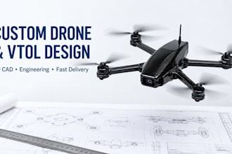 design custom drone, vtol uav, quadcopter, fixed wing, and evtol aircraft