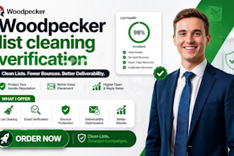 set up woodpecker list cleaning verification bounce protection deliverability