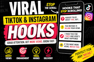 write viral tiktok and instagram hooks to boost views