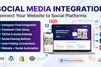 integrate social media on website wix squarespace wordpress shopify