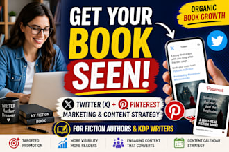 promote fiction ebook on twitter x posting, pinterest content calendar strategy