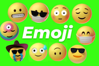 draw twitch emotes, animated emotes emotes, discord emoji ,3d logo