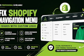 fix shopify navigation menu dropdown mega menu issues with custom coding SEO
