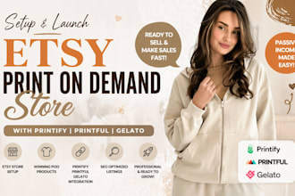 setup etsy print on demand store with printify printful gelato pod