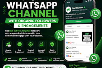 promote your whatsapp channel with organic followers and engagements