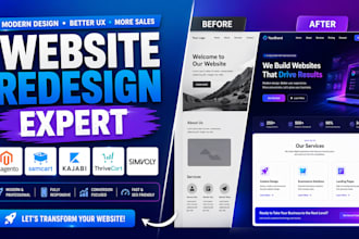redesign mangento samcart kajabi thrivecart simvoly website store design
