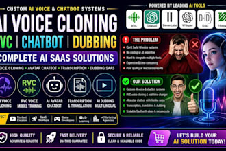 emotional ai voice changer dubbing transciber saas app, rvc clone avatar chatbot