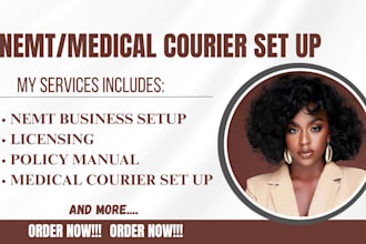 set up nemt, medical courier, lab transport, licensing, llc, ein, policy manual