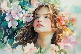 draw cute watercolor illustration