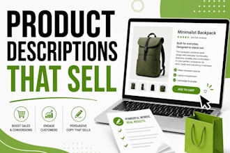 write product descriptions and website copy for your store