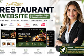 design modern restaurant website bentobox weblium wix zyro upmenu glariafood