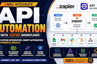 integrate API and build zapier automation workflows