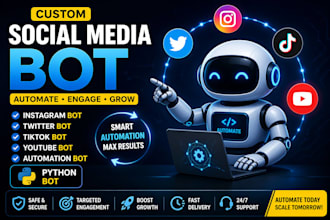 do social media automation for tiktok, twitter, youtube, instagram using python