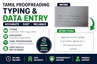 do tamil proofreading, typing and accurate data entry
