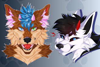 draw furry ych icon badge telegram stickers furry pfp headshot furry commission