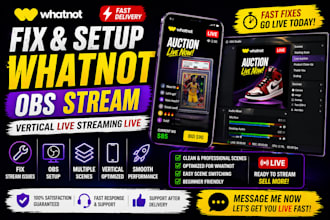 fix and setup your whatnot obs stream scenes for vertical live streaming fast