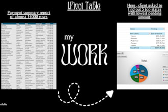 do data cleaning, data dashboarding and pivot table