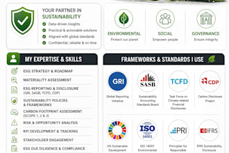 create esg reports, scope 1,2,3 emissions models dashboards