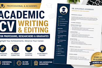 create or edit an academic curriculum vitae CV for professor and new graduates