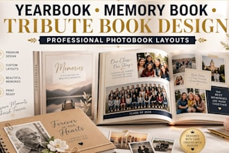 design yearbook memory book tribute book photo collage wedding album booklet