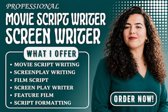 write movie tv script screenplay scriptwriting edit movie script film script
