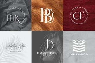 do a custom wedding monogram initials logo or signature style wedding branding