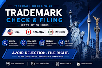 search and file trademark in north america  USA canada mexico brand protection