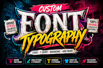 design custom typography font and lettering logo for your brand