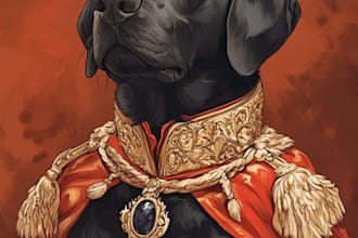 custom pet portrait, dog portrait, cat portrait
