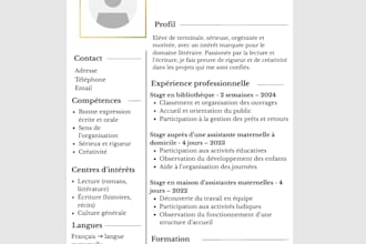 je vous aiderai pour vos CV