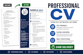 professionally format and improve your CV or resume