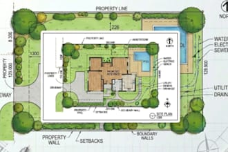 do architectural site plan master plan landscape and real estate for you