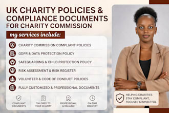 prepare UK charity compliance policies for charity commission approval