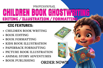 do children story book, book editing, format children book illustration