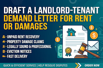draft a landlord tenant demand letter for rent or damages