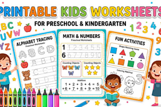 design printable preschool and kindergarten worksheets for kids learning