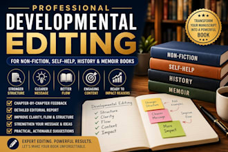 developmental editing for non fiction, self help, history and memoir books