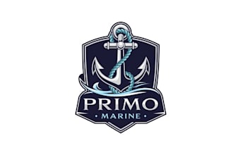 design super wonderful primo marine logo