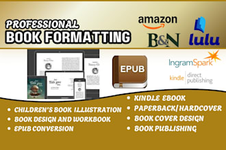 do book formatting for fiction book and non fiction paperback, kdp layout design