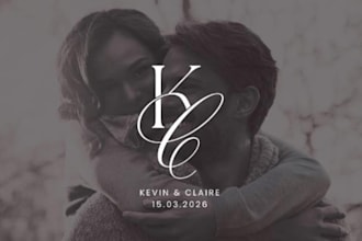design minimalist wedding monogram, wedding initials, signature, wedding logo