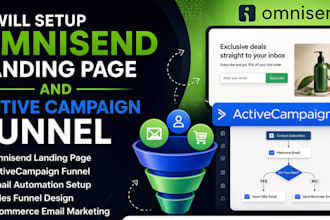 design high converting omnisend and active campaign landing page funnel