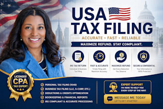 do USA tax filing, irs tax return, and business tax preparation
