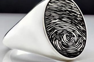 design custom signet ring, fingerprint ring, and name ring for 3d printing