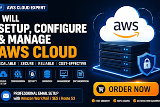 set up AWS cloud hosting  configure email systems securely