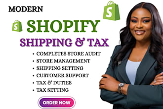 set up shopify shipping, tax settings, and dropshipping  tax set up